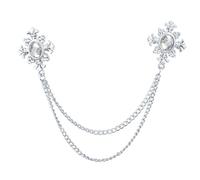 PEILINZE Elegante broche con borlas y diamantes de imitación cruzados para camisas, entusiastas de la moda, traje, camisa, collar, broche, joyería de moda
