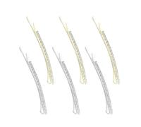 PEILINZE Elegantes horquillas para el pelo con diamantes de imitación metálicos, juego de 6 pinzas laterales para mujer, decoración para el uso diario