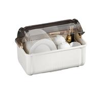 PEILINZE Escurridor de platos de gran capacidad, práctico soporte de secado de platos blanco para mantener una encimera de cocina