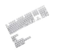 PEILINZE Juego de teclas translúcidas transparentes con impresión lateral y superior original para teclados mecánicos de juegos, teclas de 132 teclas