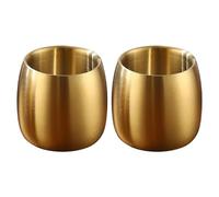 PEILINZE Paquete de 2 tazas de café apilables de acero inoxidable, vasos de metal para beber de doble pared, vasos para camping, viajes