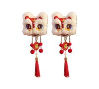 PEILINZE Pinza para el pelo, con pompones para el pelo para Año Nuevo, pasador de Año Nuevo, clip plano con borlas, elegante pinza para el pelo para racimos