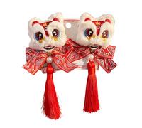 PEILINZE Pinza para el pelo, con pompones para el pelo para Año Nuevo, pasador de Año Nuevo, clip plano con borlas, elegante pinza para el pelo para racimos