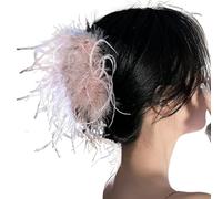 PEILINZE Pinza para el pelo con temática de plumas, bonita pinza para el pelo de los años 20, horquillas de sujeción fuerte para niñas