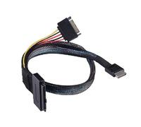 PEILINZE SFF-8611 4I a SFF-8639 con cable de alimentación macho de 15 pines, cable de transmisión PCIE, cable de chasis para servidores de centro de datos