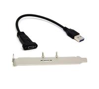 PEILINZE Tornillos adaptadores de placa base para chasis de computadora, USB A macho a USB C hembra con soporte para una instalación segura y estabilidad