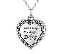 PEIMKO Collar de Urna para Cenizas para Perros en Plata de Ley 925 Colgantes para Cenizas para Mujer Collar Corazón Regalo para Amigos y Niños Regalo de Cumpleaños Joyería sobre Mascotas