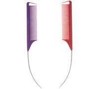 Peinado de cola de rata 2pcs peinador de cola antiestático con bend acero aguja fibra de carbono para herramientas de peinado