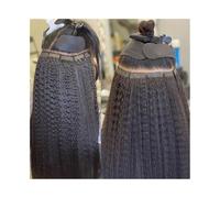 Peinados Extensiones de cabello con cinta adhesiva Cabello humano for mujeres negras Extensiones con cinta invisible recta y rizada Trama de piel de 16 "-26" Extensiones de cabello Remy negro natural