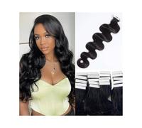 Peinados Extensiones de cabello con cinta Extensiones de cabello humano real 20 unids/pack Onda del cuerpo Cinta invisible de doble cara Extensiones de cabello Cabello Remy europeo Herramienta(20 inch