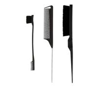 Peine 3-10pcs Hair Styling Comb Set Teasing Brush Triple Rat Tail Combs Edge Tools Braid Tool Loop(Color1)