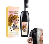 Peine 3 en 1 para colorear el cabello con cepillo integrado, peine portátil para tinte de cabello para cubrir las canas, impermeable y resistente al sudor, coloración de cabello en un paso, sin