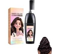 Peine 3 en 1 para teñir el cabello con cepillo integrado, peine portátil para cubrir el cabello gris, impermeable y resistente al sudor, sin mezclar, coloración del cabello en un solo paso (marrón