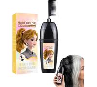 Peine 3 en 1 para teñir el cabello con cepillo integrado, peine portátil para cubrir el cabello gris, impermeable y resistente al sudor, sin mezclar, coloración del cabello en un solo paso (marrón