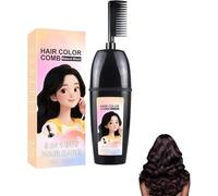 Peine 3 en 1 para teñir el cabello con cepillo integrado, peine portátil para cubrir el cabello gris, impermeable y resistente al sudor, sin mezclar, coloración del cabello en un solo paso (negro