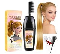 Peine 3 En 1 Para TeñIr El Cabello Con Cepillo Integrado,Peine PortáTil Para Cubrir Las Canas,Resistente Al Agua Y Al Sudor,Barra Para Retoque InstantáNeo De RaíCes. (marrón dorado, 7.5 * 4.5 * 20)