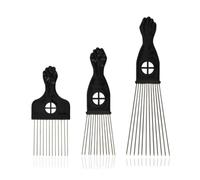 Peine 3 Pcs Black Fist Comb Hair Pik Brush Salon Hairdressing Hairstyle Styling Tool Accessories