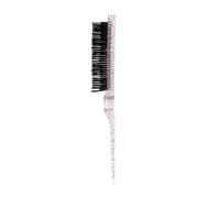 Peine 3Pcs Pro Salon Hair Brushes Comb Slim Line Teasing Back Combing Brush Styling Tools DIY Kit(Transparent Red)