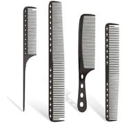 Peine 4PC Professional Hair Combs Barber Cutting Brush Anti-static Pro Salon Hairdressing Care Styling Tools(Black)