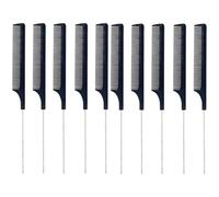 Peine 5/10pcs Pointed Tail Comb Steel Dense Teeth Shunfa Curly Hair Home Salon Hairdressing Tools(10 PCS)