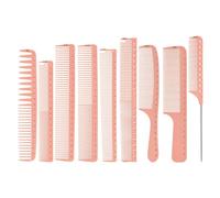 Peine 9pcs Professional Hair Styling Comb With Scale Barber Salon Home Use Hairdressing Tool Hairbrush For Design(Pink)