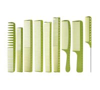 Peine 9pcs Professional Hair Styling Comb With Scale Barber Salon Home Use Hairdressing Tool Hairbrush For Design(Green)