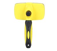 Peine abierto para nudos de mascotas, herramienta de aseo automática para quitar el pelo de gatos y perros, cepillo desenredante con agujas de acero densas y botón de limpieza de u