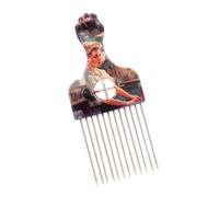 Peine afro de metal africano para peinar el cabello, herramienta de peinado, púa para peinar el cabello