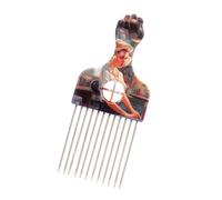 Peine afro de metal africano para peinar el cabello, herramienta de peinado, púa para peinar el cabello