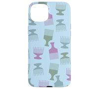 Peine Afro en colores pastel lindo pelo Pick Cool Motif azul Carcasa para iPhone 15 Plus
