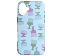 Peine Afro en colores pastel lindo pelo Pick Cool Motif azul Carcasa para iPhone 16 Plus