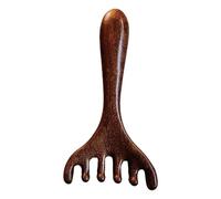 Peine alisador de cuernos de ciervo - Cepillo para el pelo de sándalo hecho a mano | Rascador nasal de madera natural de alta calidad para masaje facial, antiestrés, rutina p