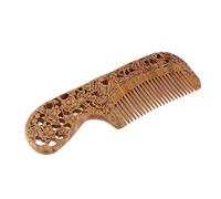 Peine Alisador Peine for el cabello for de barba madera tallada a mano con mango for masaje del cuero cabelludo Herramienta peinado