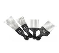 Peine Ancho Abs y Aluminio para Desenredar y Masaje | Uso Personal y Salón, Negro, para Niños y Niñas, Diseño de Púas Metálicas, Peinado Cómodo