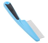 Peine Anticaspa de Dientes Finos para Cabello Fino, Acero Inoxidable | Azul, Estilo Elegante y Fino, Precisión para Peinar, Viaje y Trenzas, Ayuda para Pelo de Mascotas