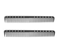 Peine Antiestático de Plástico Dientes Finos y Anchos, 2 Piezas | Diseño de Doble Extremo, Color Negro, para Peinado y Seccionado, Pack de 2 Piezas