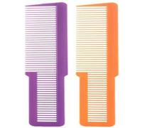 Peine antiestático profesional de carbono colorido para barbero de dientes anchos, paquete de 2