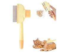 Peine Antipulgas Autolimpiante, 8,2x20cm Peine para Gatos y Perros, Cepillo Gatos Quitapelo Peines para Pelo de Mascotas,Lavable ABS Acero Inoxidable (Amarillo)