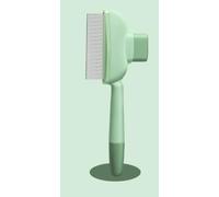 Peine Antipulgas Autolimpiante, Peine para Gatos, Peines para Perros, Peines para Pelo de Mascotas, Cepillo Gatos Quitapelo, 8.2x20cm, ABS Acero Inoxidable, Lavable, Antideslizante (Verde)