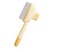 Peine Antipulgas Autolimpiante, Peine para Gatos, Peines para Perros, Peines para Pelo de Mascotas, Cepillo Gatos Quitapelo, 8.2x20cm, ABS Acero Inoxidable, Lavable, Antideslizante (Amarillo)