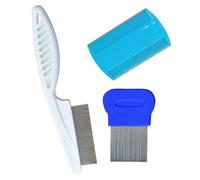 Peine antipulgas para perros (paquete de 3), de acero inoxidable, para el cuidado de perros y gatos, garrapatas y piojos, color aleatorio