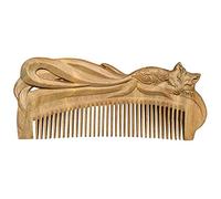 Peine Artesanal De Sándalo Verde, Madera Natural Tallada A Mano, Zorro, Regalo De San Valentín, Peines De Masaje, Cepillo De Pelo Vintage, Herramientas De Estilismo,1,18 Tamaño