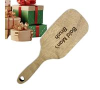 Peine calvo - Broma de madera sin dientes con agarre ergonómico pulido, construcción de madera maciza mejorada 2026, cuerpo pesado equilibrado de precisión, salud y belleza, marrón para padre