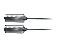 Peine Cepillo Doble Cara para Teñir el Cabello, Plástico Negro | Pack de 2 Piezas, Diseño Dos en Uno, Uso Doméstico y Peluquería, Aplicación de Color