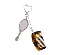 Peine con acetato y gancho de metal inoxidable para accesorios de moda, llavero de viaje permanente para rutinas activas