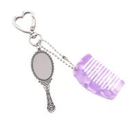 Peine con acetato y gancho de metal inoxidable para accesorios de moda, mezcla de acetato contra la adición de llavero perdido