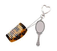 Peine con acetato y gancho de metal inoxidable para accesorios de moda, propietario de peine de vidrio permanente