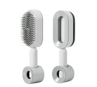 Peine con cojín de aire tipo empuje for el hogar, peine especial for masaje bolsa pelo largo for mujer(White)