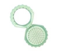 Peine con forma de concha, plegable, con acolchado de aire, diseño compacto de viaje para mujeres y niñas, elegante peine de concha con metal