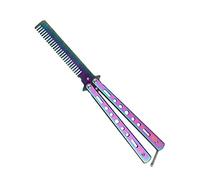 Peine Cortador de acero inoxidable Práctica Cortador de entrenamiento de mariposa Cortador de plegado for el acampado al aire libre Herramienta aburrida Peine Barber Peine Alisador De Cabello(As shown